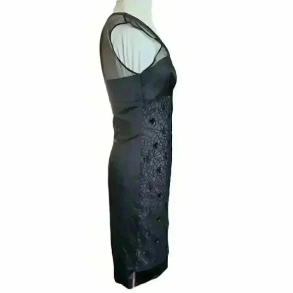 Vintage La Perla Black Silk Dress Sheer Lace Top Beaded Marvel Nighty Slip sz S - Picture 4 of 11